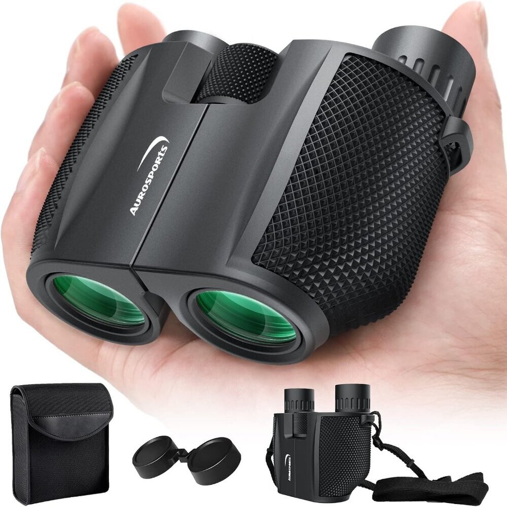 10x25 Binoculars for Adults and Kids, Large View Compact Binoculars with Low Lig